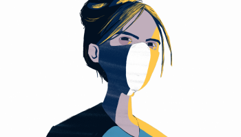 images dessinée d'une infirmière avec masque